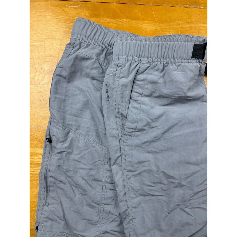 The North Face Mens Gray FlashDry Hiking Shorts XL Belted Mesh Lined 7 Inseam
